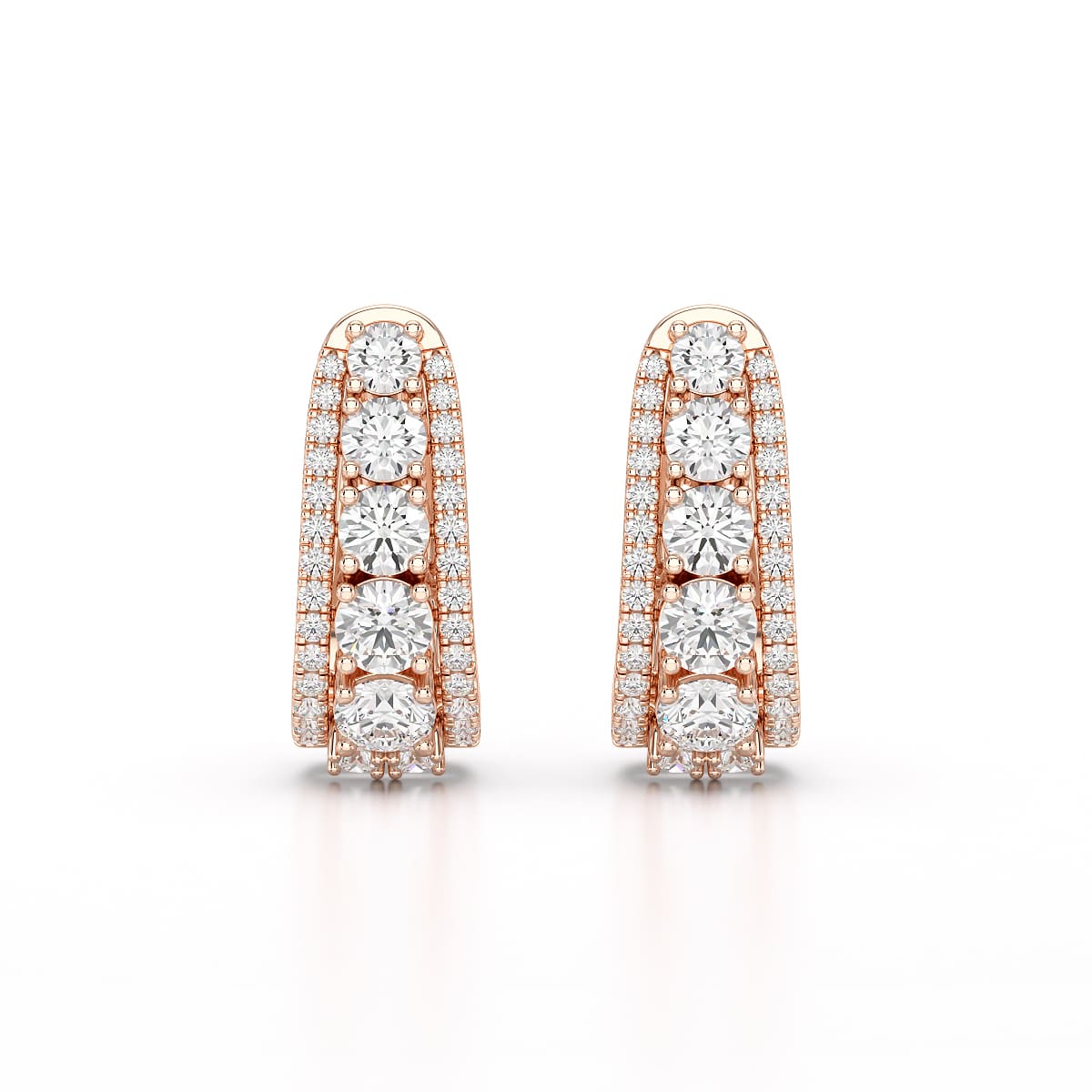 2.71 CT Lab Diamond Round Cut Hoop Earrings
