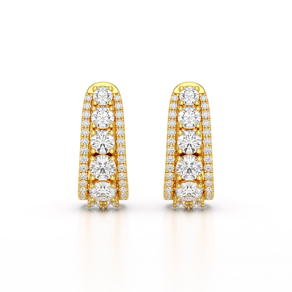 2.71 CT Lab Diamond Round Cut Hoop Earrings