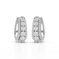 2.71 CT Lab Diamond Round Cut Hoop Earrings
