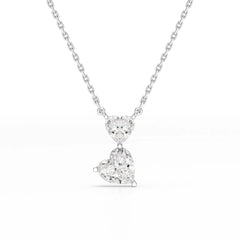 2.83 CT Heart Shaped Lab Diamond Chain Pendant