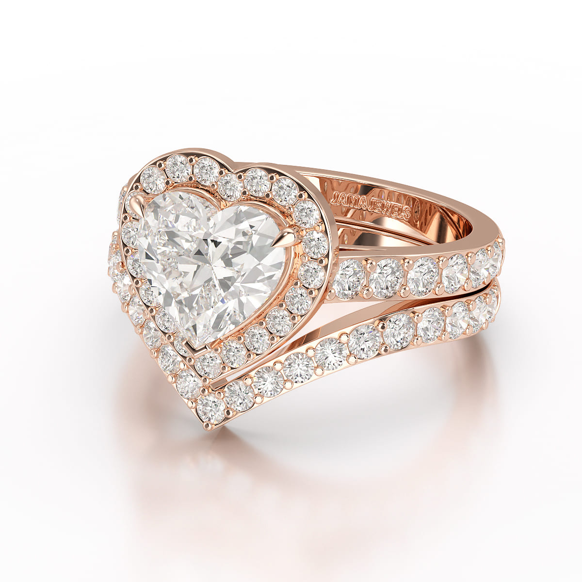 2.7 CT Lab Diamond Heart Shaped Halo Ring