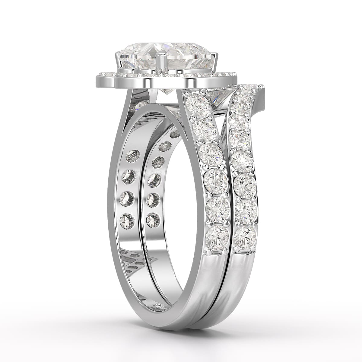 2.7 CT Lab Diamond Heart Shaped Halo Ring
