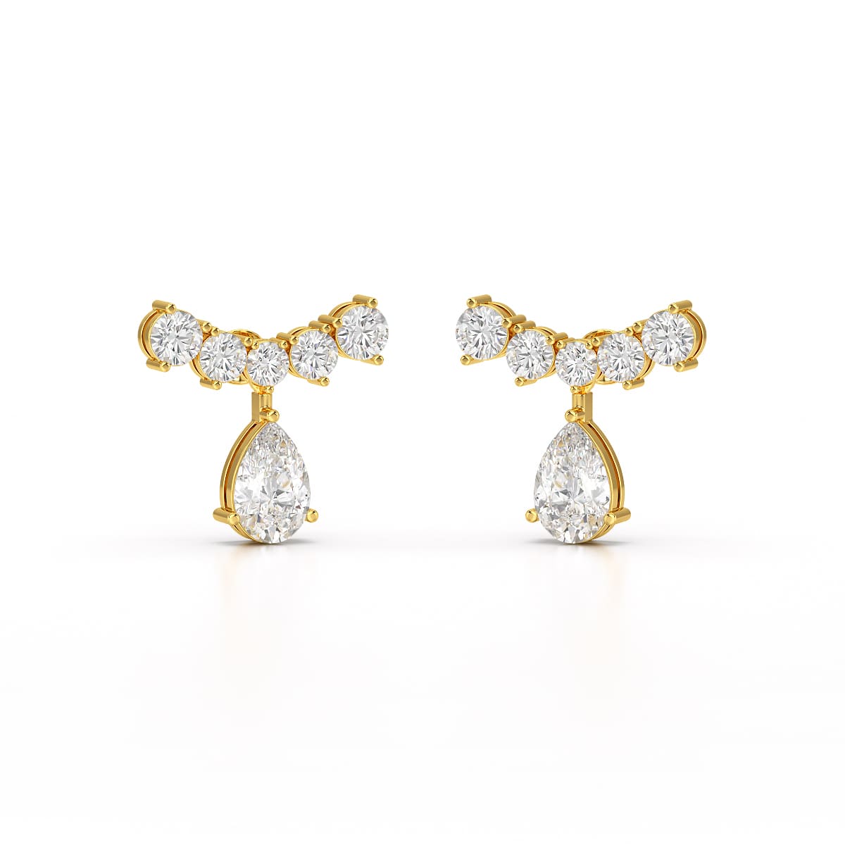3.58 CT Lab Diamond Pear Cut Drop Earrings