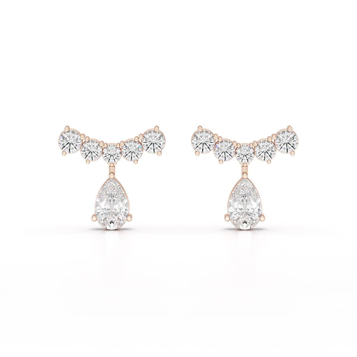 3.58 CT Lab Diamond Pear Cut Drop Earrings