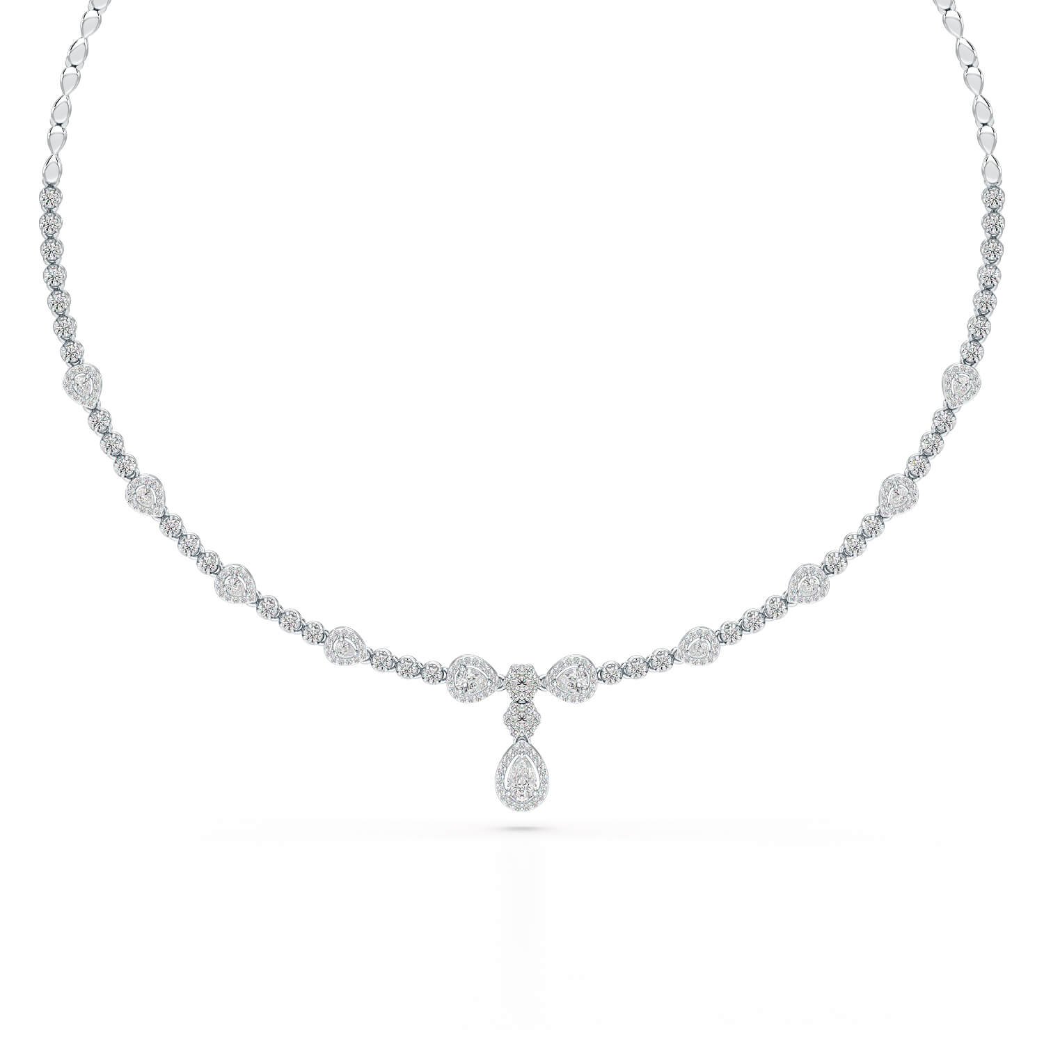 2.85 CT Pear Shape Lab Diamond Necklace
