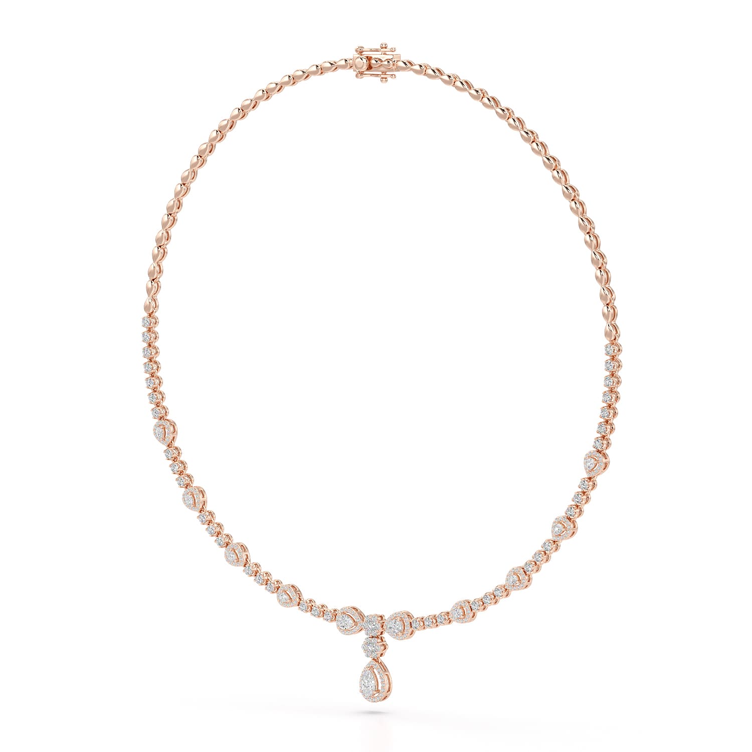 2.85 CT Pear Shape Lab Diamond Necklace