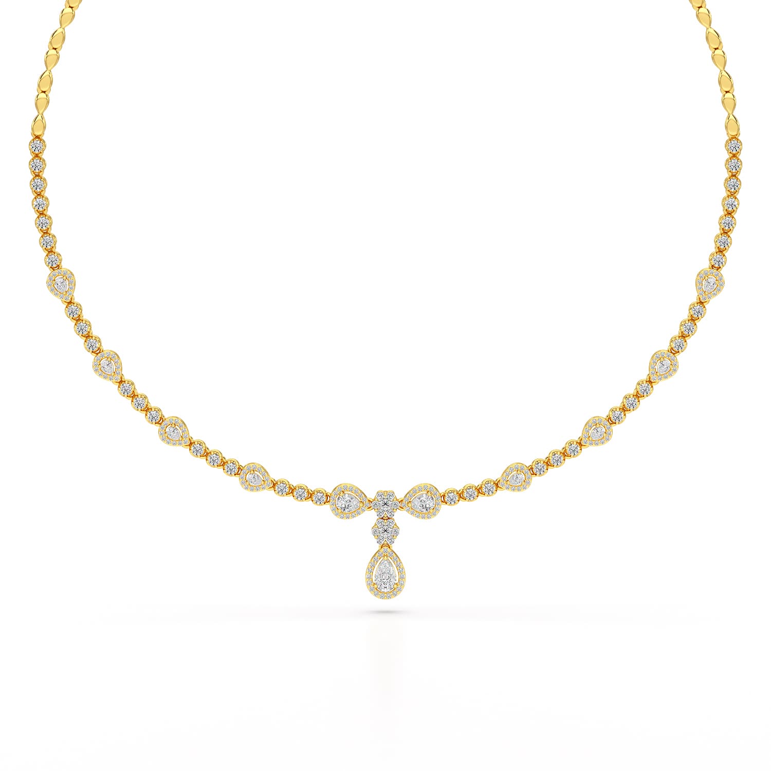 2.85 CT Pear Shape Lab Diamond Necklace