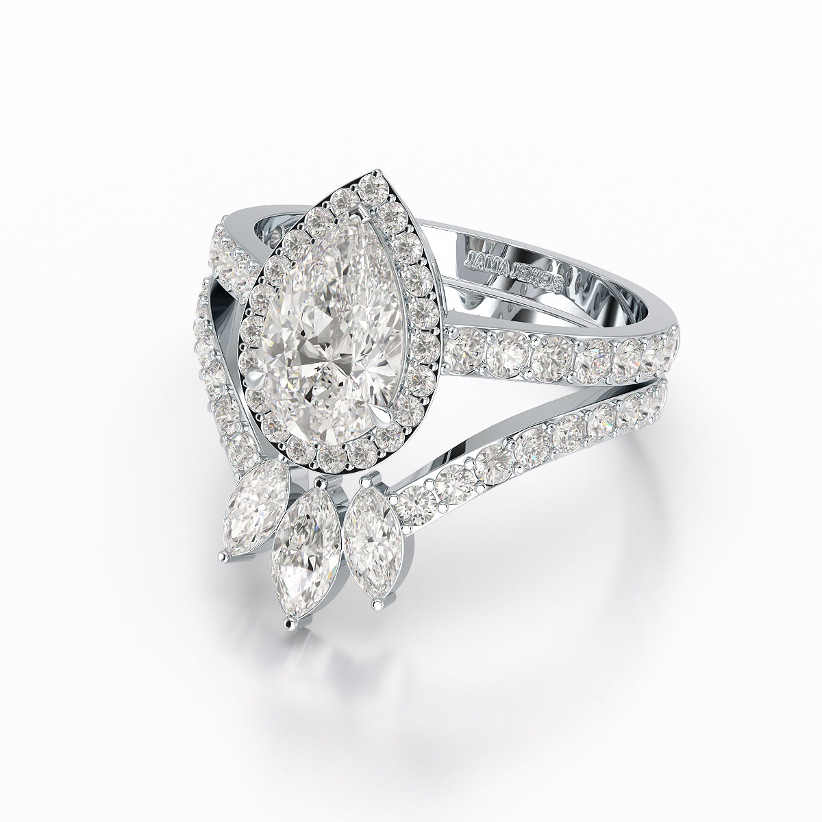 3 CT Marquise and Pear Cut Double Layer Lab Diamond Ring