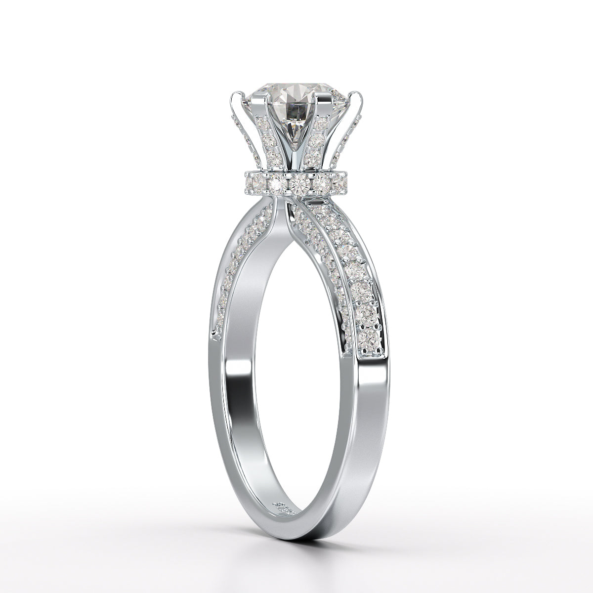 Round Lab Diamond 1.65 CT Simple Wedding Ring - Jama Jewels 