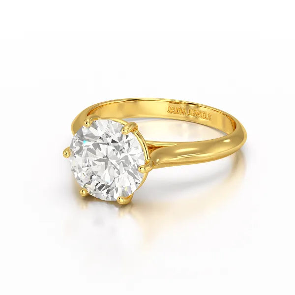 3 CT Solitaire Engagement Lab Grown Diamond Ring - Jama Jewels 
