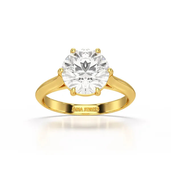 3 CT Solitaire Engagement Lab Grown Diamond Ring - Jama Jewels 
