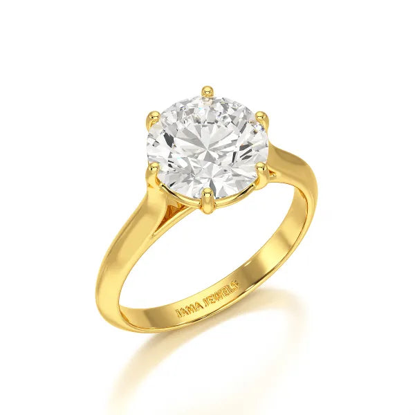 3 CT Solitaire Engagement Lab Grown Diamond Ring - Jama Jewels 