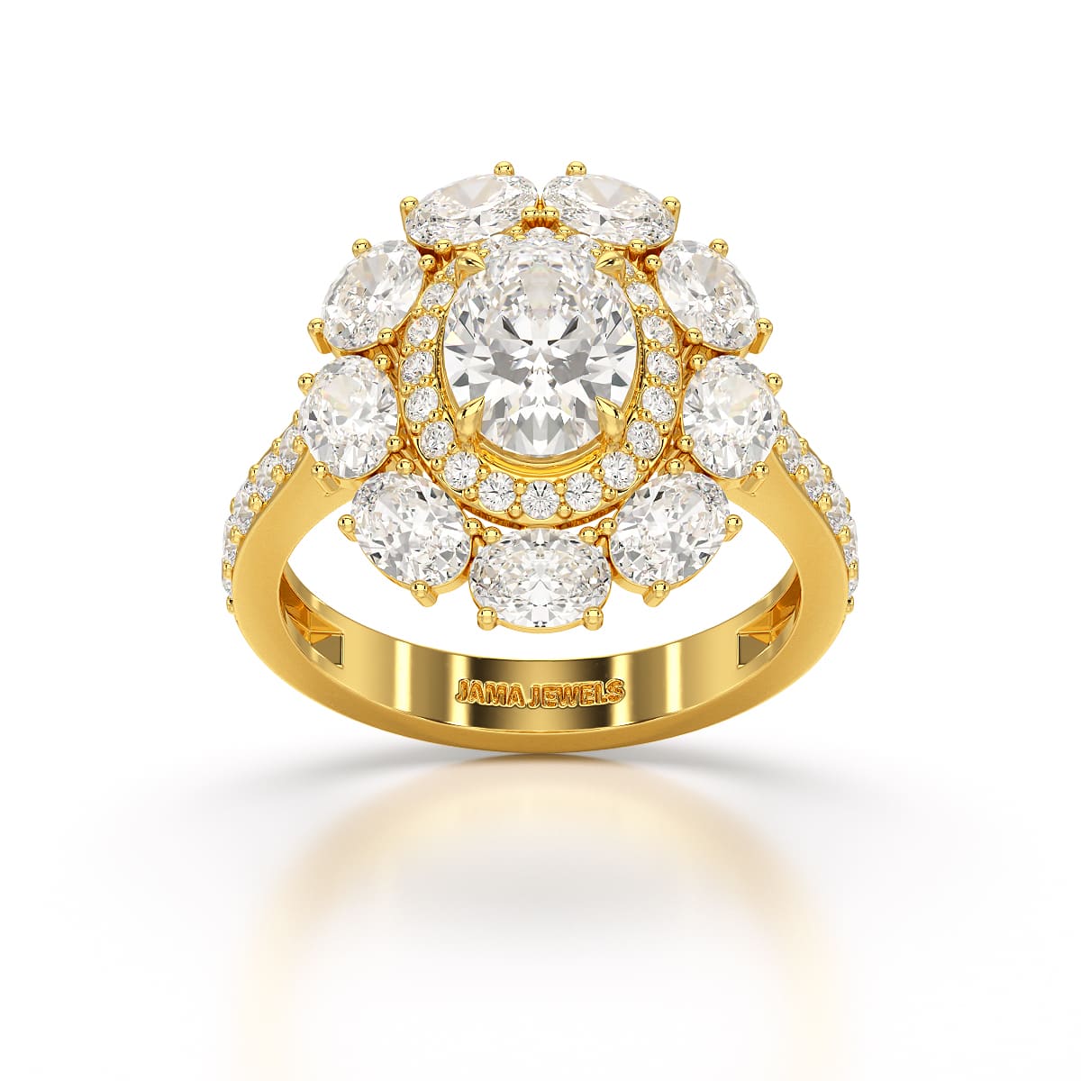 3.16 CT Halo Oval Cut Lab Diamond Ring