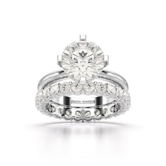 3.27 CT Round Cut Lab Diamond Hidden Halo Ring