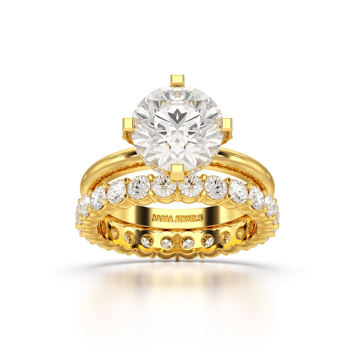 3.27 CT Round Cut Lab Diamond Hidden Halo Ring