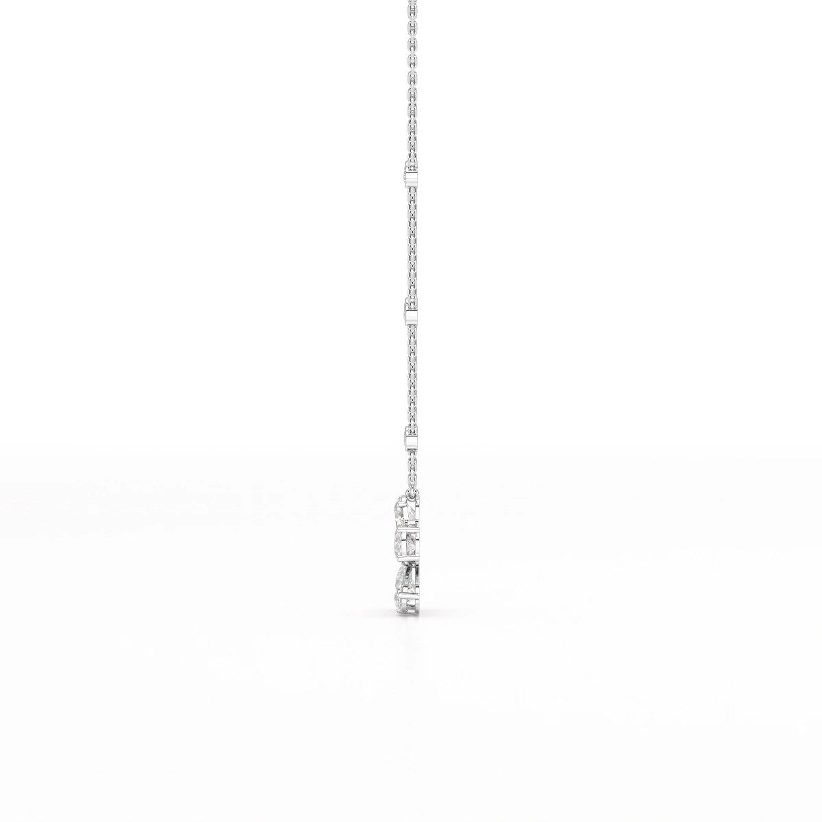 3.29 CT Pear Cut Lab Diamond Chain Pendant