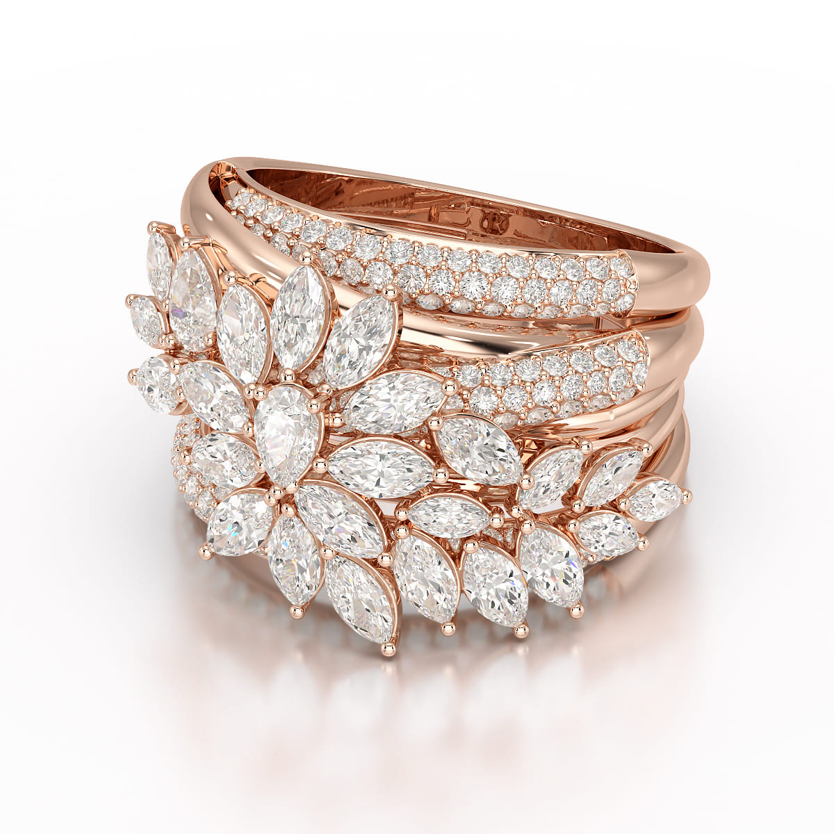 3.58 CT Lab Diamond Layered Ring