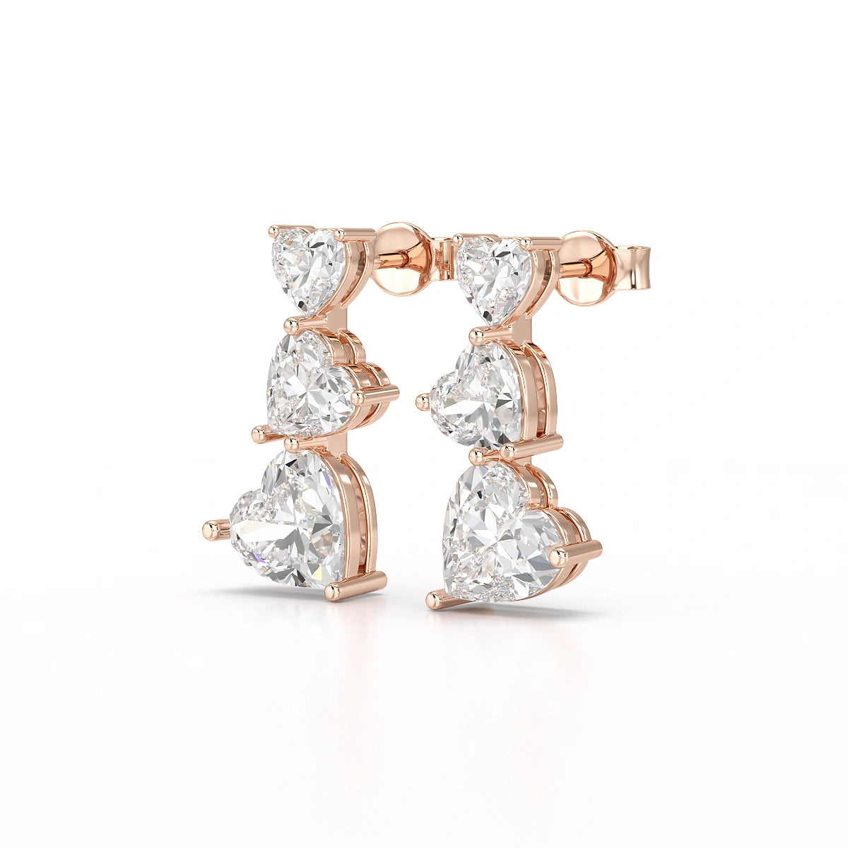 3.5 CT Lab Diamond Heart Cut Earrings