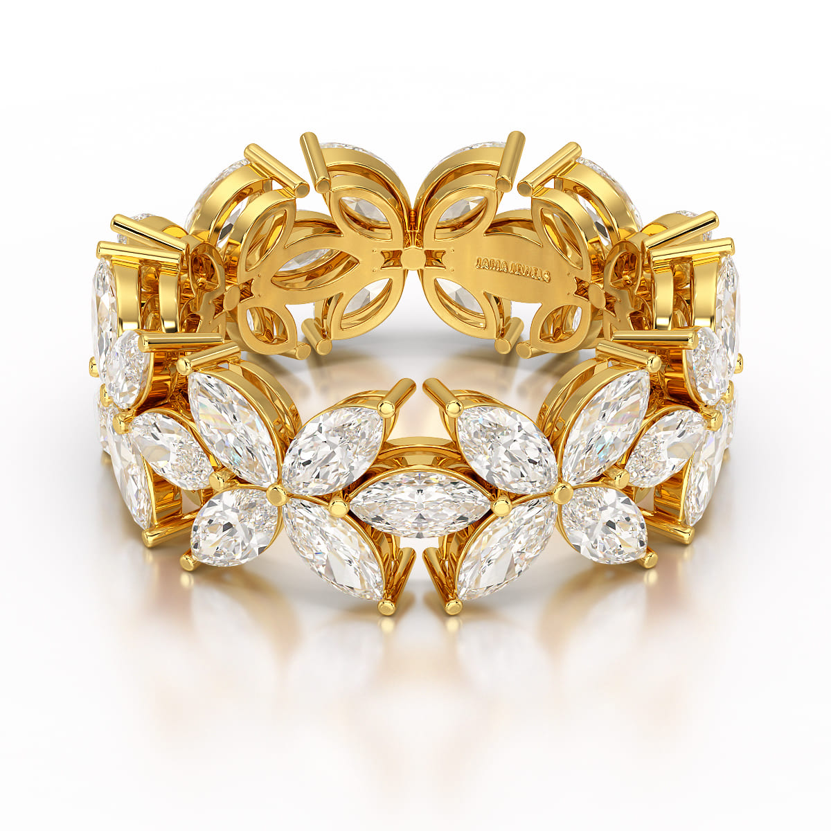 3.5 CT Marquise Cut Flower Shape Lab Diamond Ring