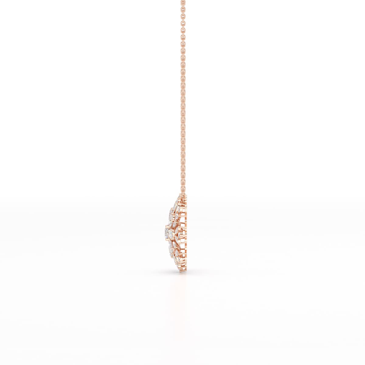 3.67 CT Lab Diamond Multi Shape Chain Pendant