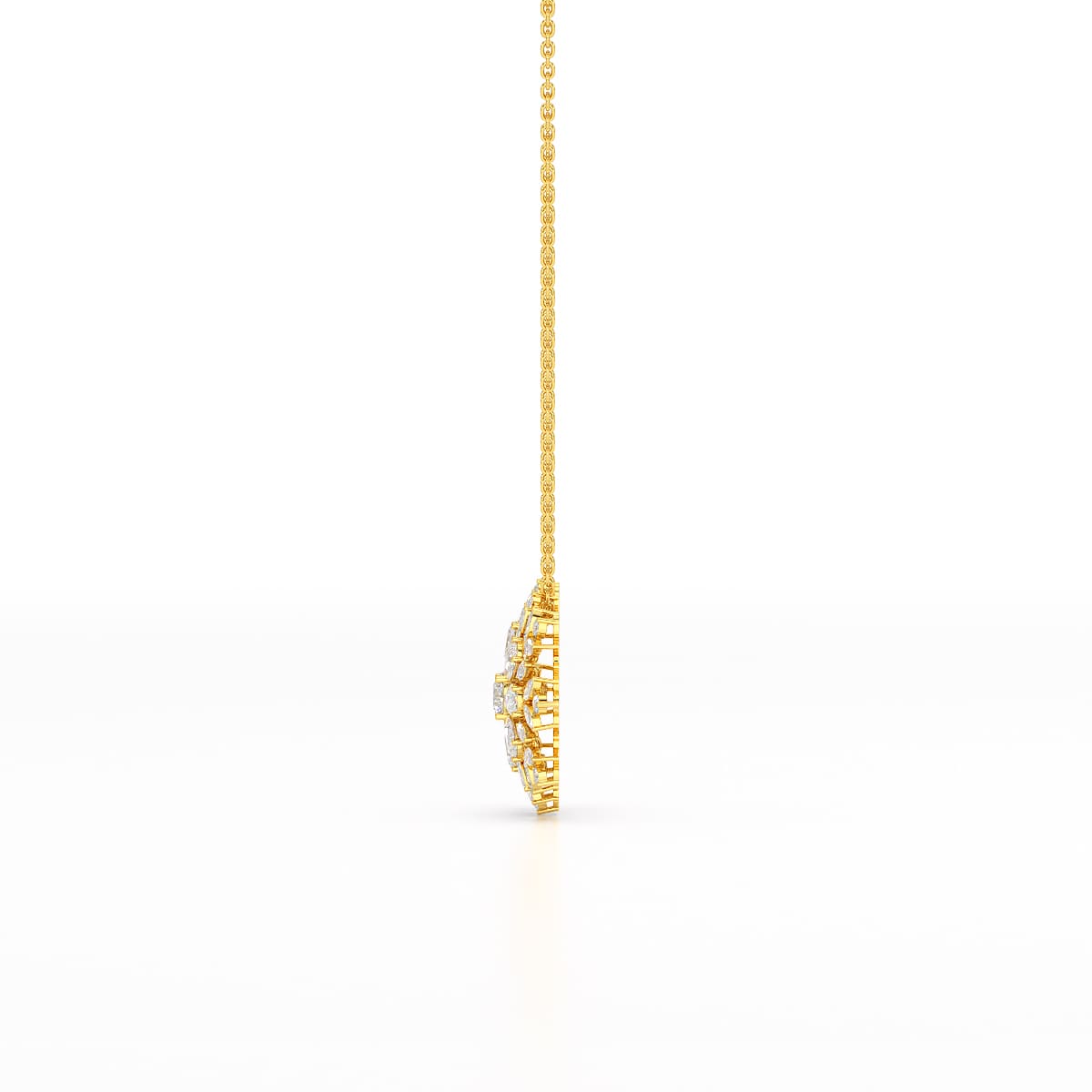 3.67 CT Lab Diamond Multi Shape Chain Pendant