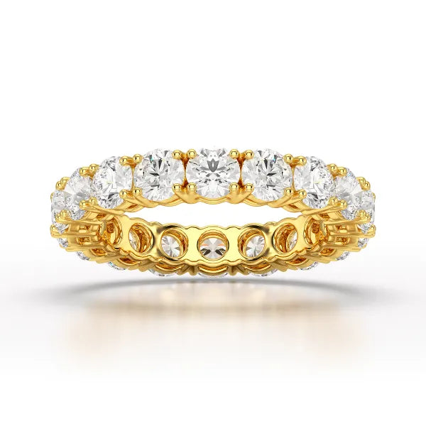 3.69 CT Full Classic Round Cut Lab Diamonds Engagement Ring - Jama Jewels 