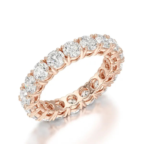 3.69 CT Full Classic Round Cut Lab Diamonds Engagement Ring - Jama Jewels 