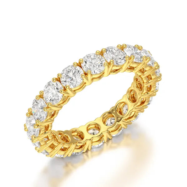 3.69 CT Full Classic Round Cut Lab Diamonds Engagement Ring - Jama Jewels 