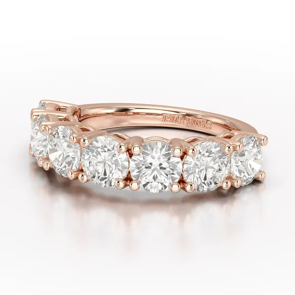 3.6 CT Half Classic Round Lab Diamonds Engagement Ring - Jama Jewels 