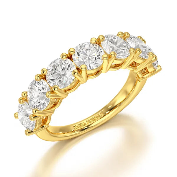 3.6 CT Half Classic Round Lab Diamonds Engagement Ring - Jama Jewels 