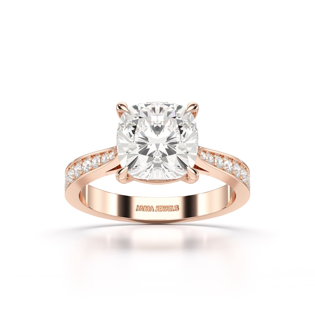 3.78 CT Lab Diamond Cushion Cut Solitaire Ring