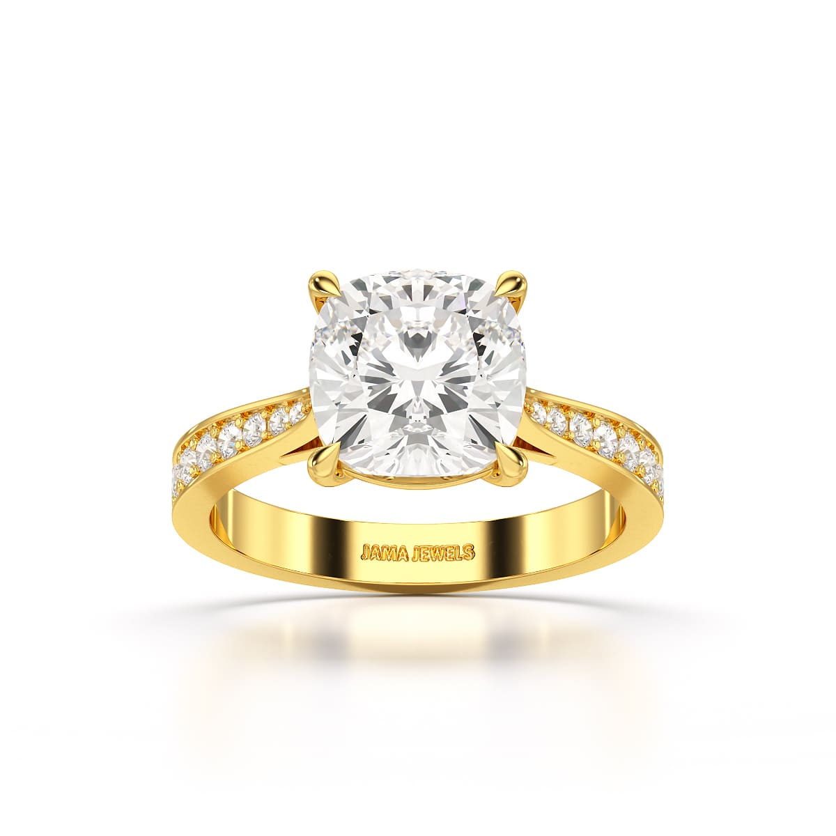 3.78 CT Lab Diamond Cushion Cut Solitaire Ring