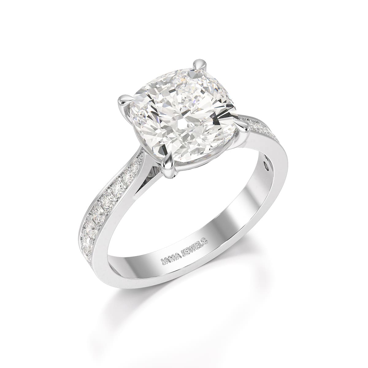 3.78 CT Lab Diamond Cushion Cut Solitaire Ring