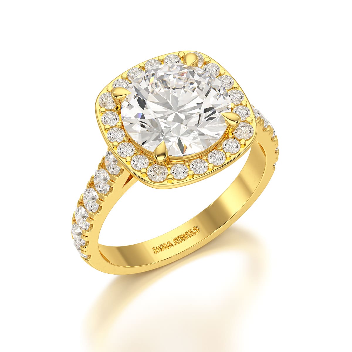 3.8 CT Lab Diamond Round Cut Halo Ring