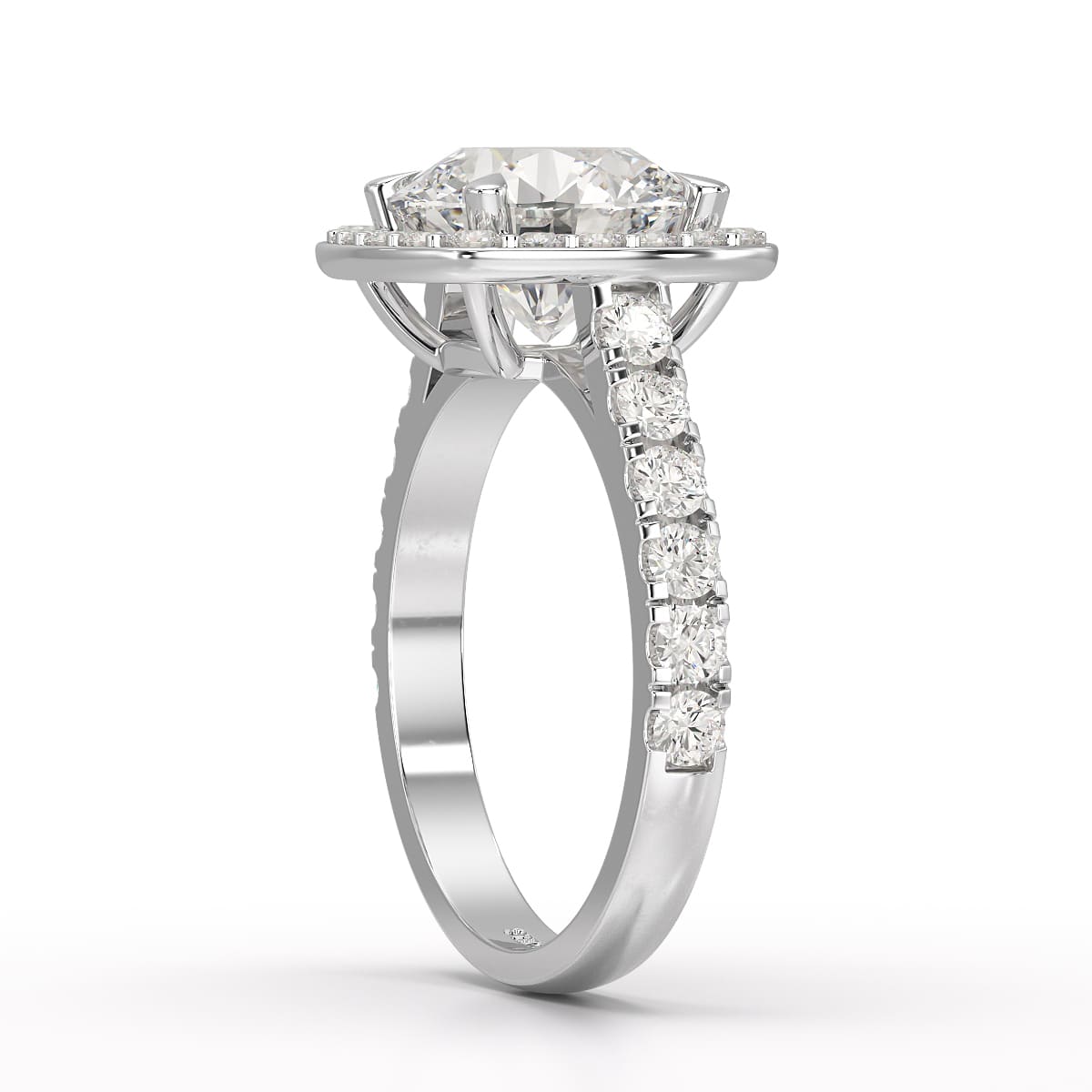 3.8 CT Lab Diamond Round Cut Halo Ring