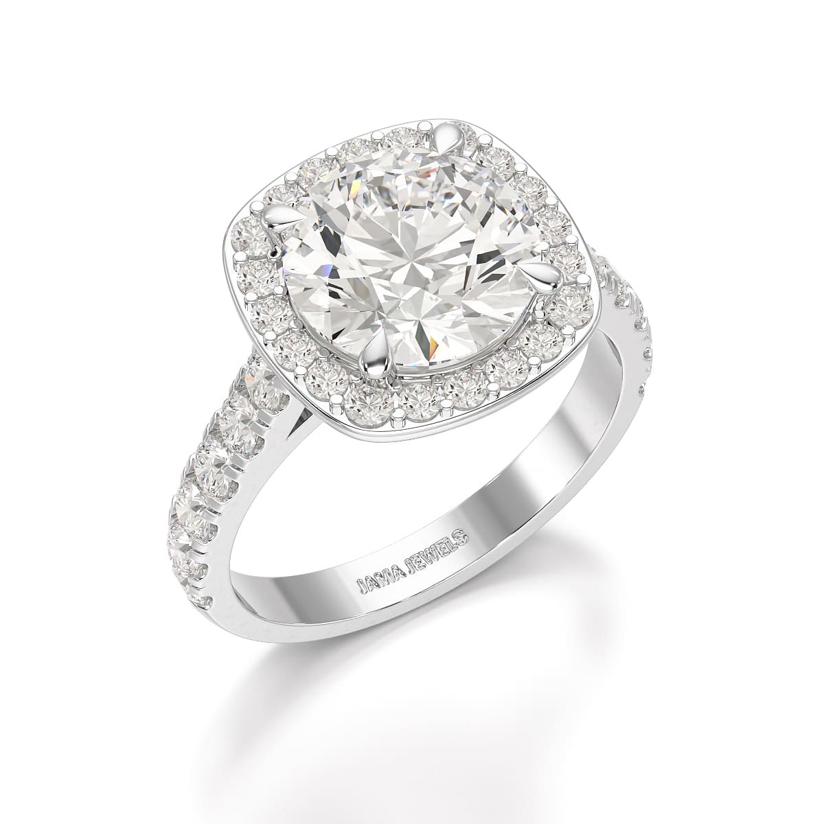 3.8 CT Lab Diamond Round Cut Halo Ring