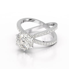 2.9 CT Lab Diamond Round Brilliant Cut Ring