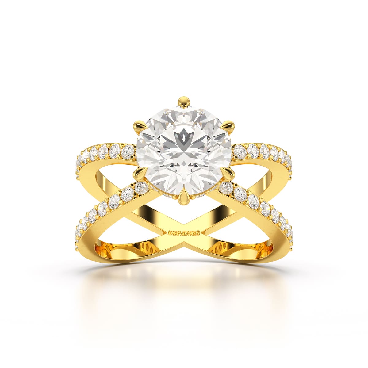 2.9 CT Lab Diamond Round Brilliant Cut Ring