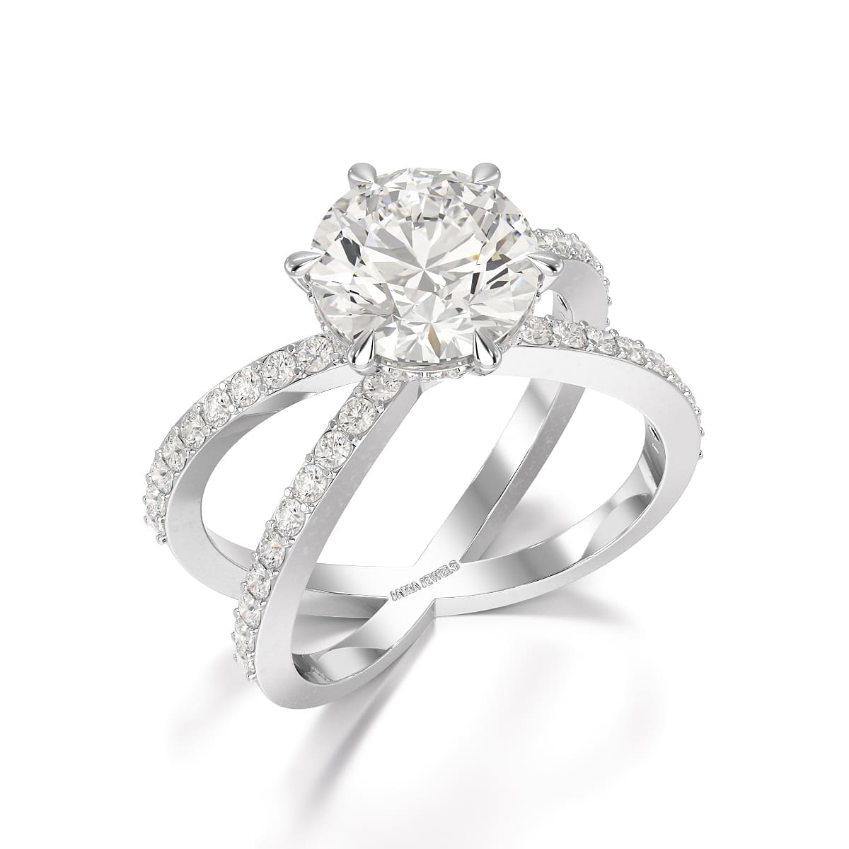 2.9 CT Lab Diamond Round Brilliant Cut Ring