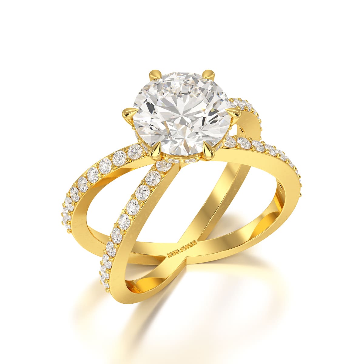 2.9 CT Lab Diamond Round Brilliant Cut Ring