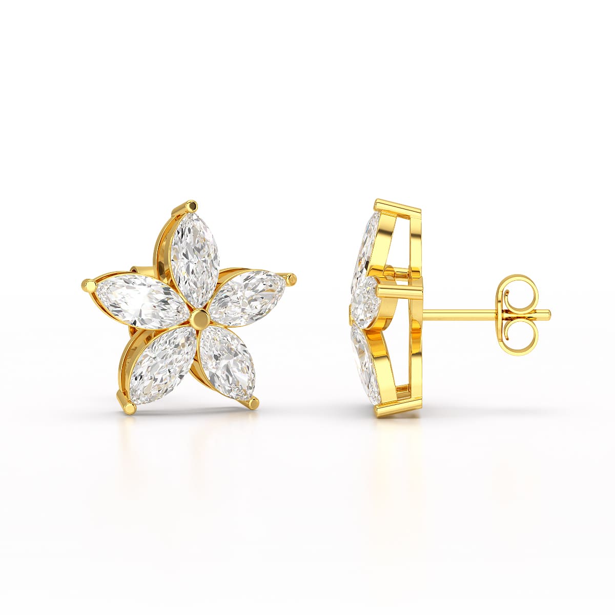 3 CT Marquise Cut Lab Diamond Stud Earrings