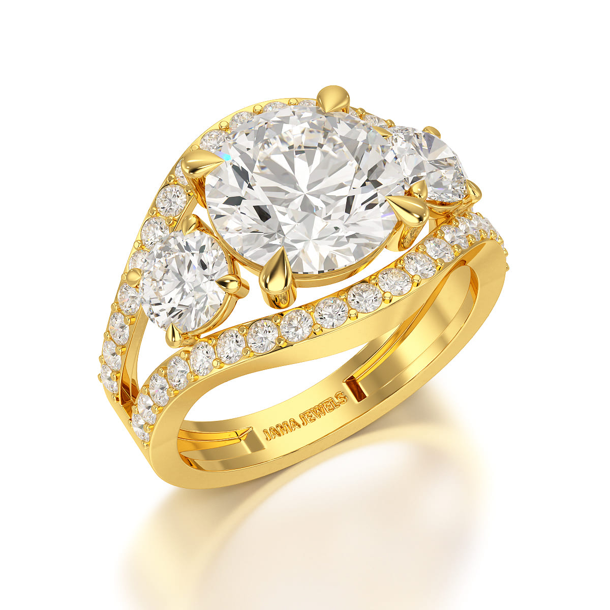 4.08 CT Lab Diamond Round Cut Classic Ring