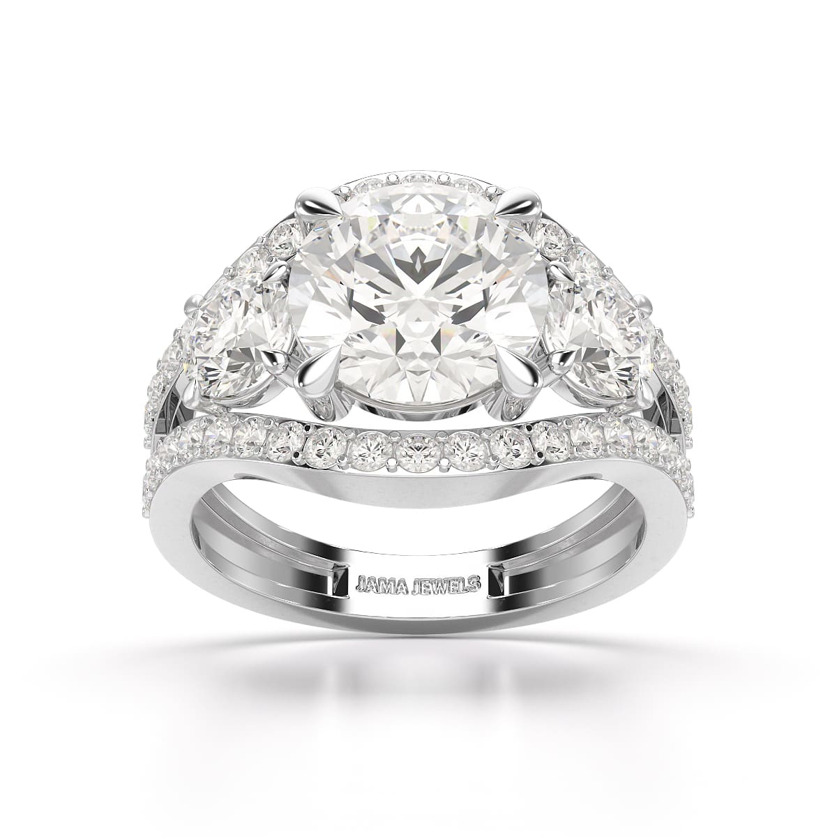 4.08 CT Lab Diamond Round Cut Classic Ring