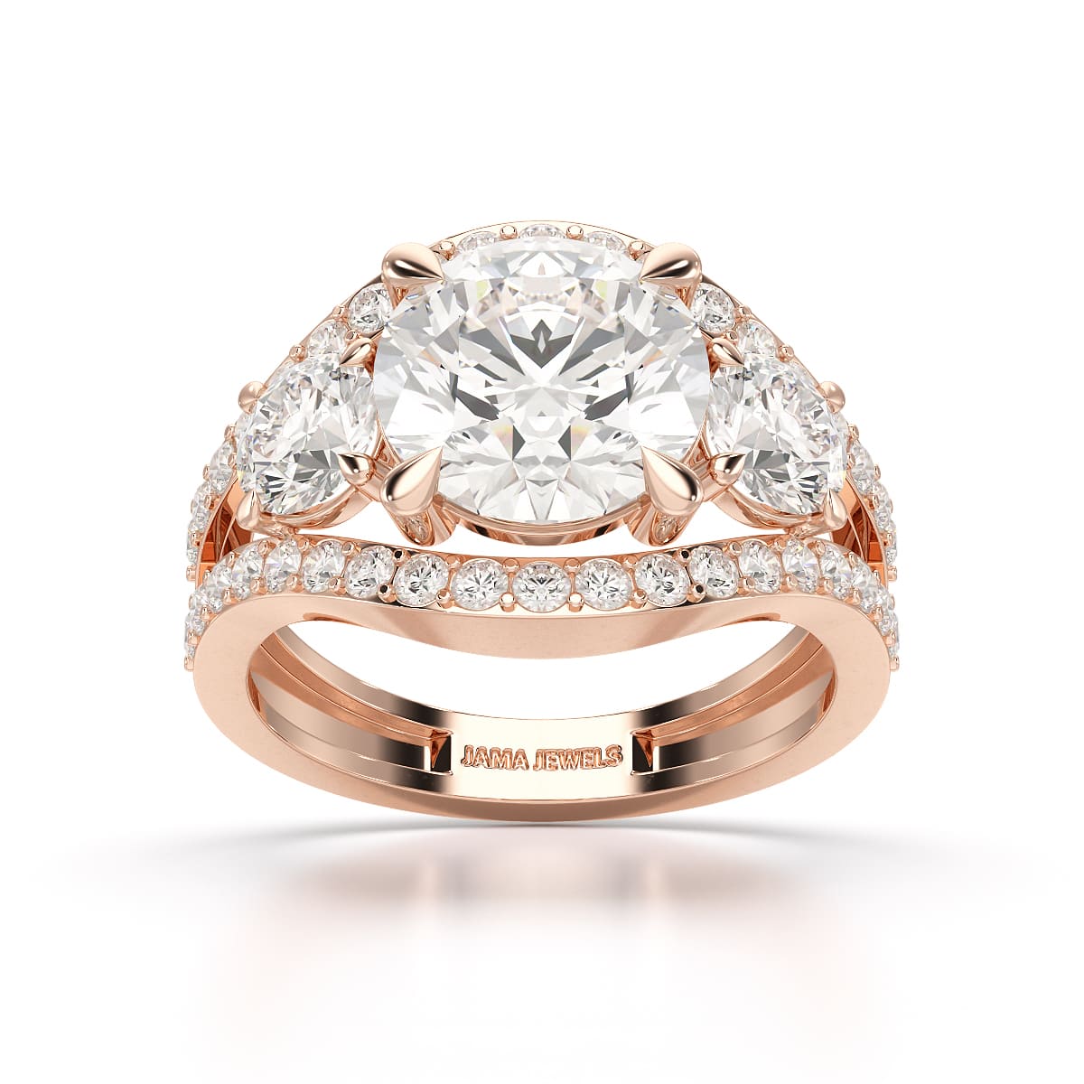 4.08 CT Lab Diamond Round Cut Classic Ring