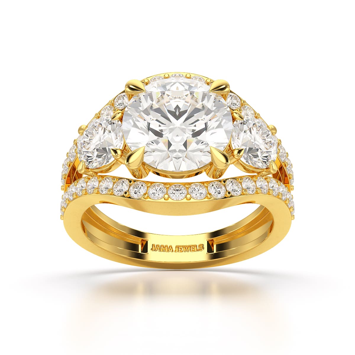 4.08 CT Lab Diamond Round Cut Classic Ring