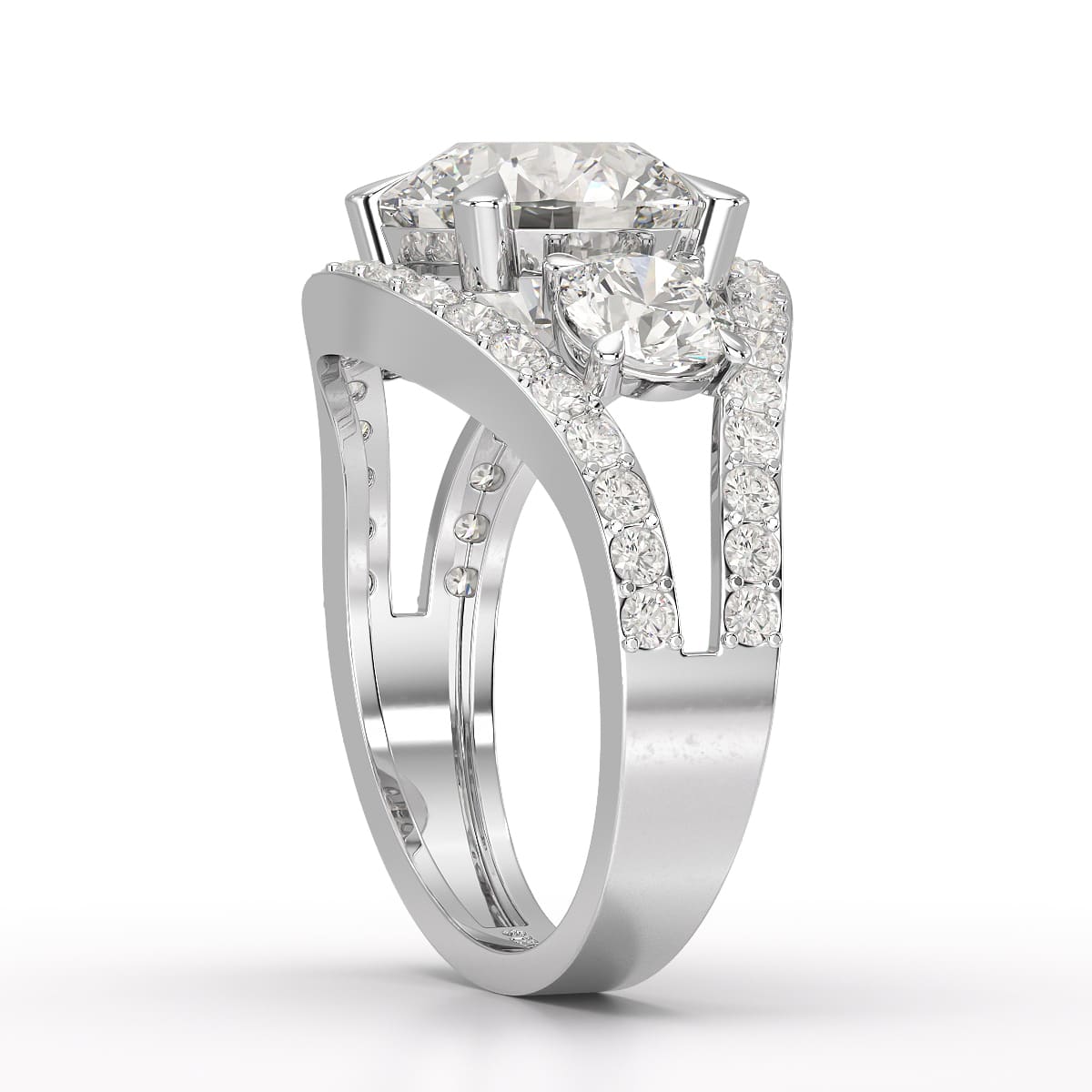 4.08 CT Lab Diamond Round Cut Classic Ring