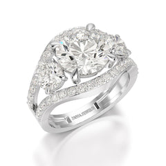 4.08 CT Lab Diamond Round Cut Classic Ring