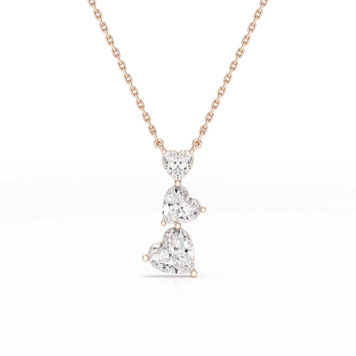4.3 CT Heart Cut Lab Diamond Chain Pendant