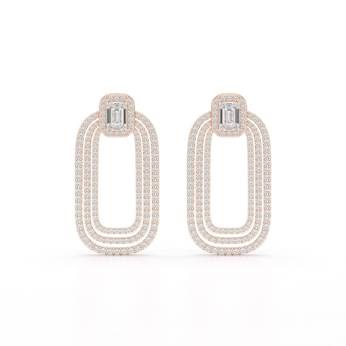 4.46 CT Lab Diamond Halo Drop Earrings