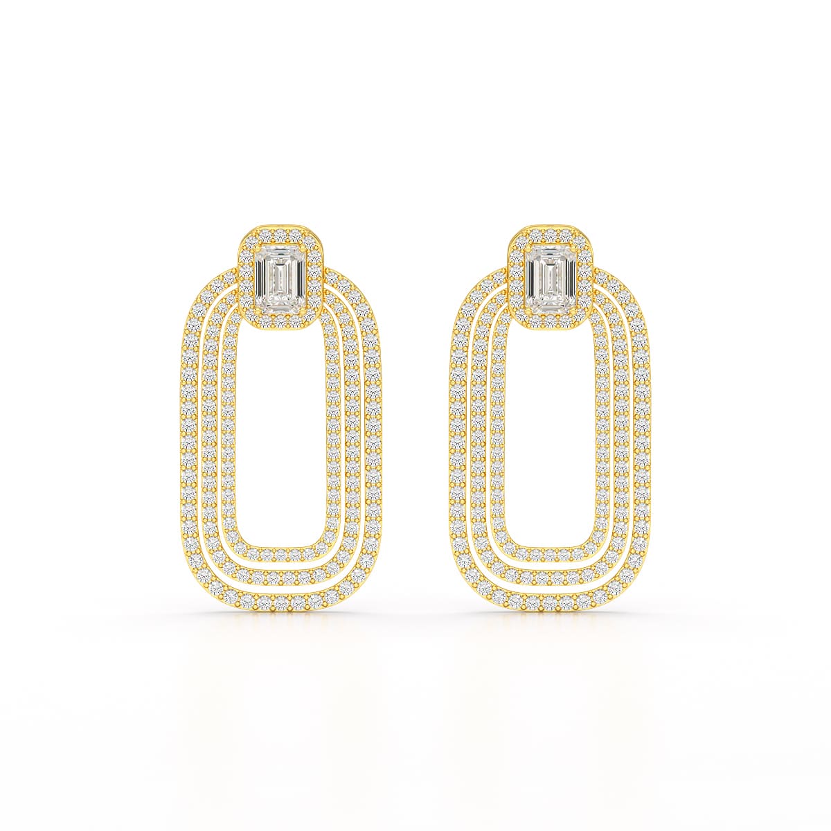 4.46 CT Lab Diamond Halo Drop Earrings